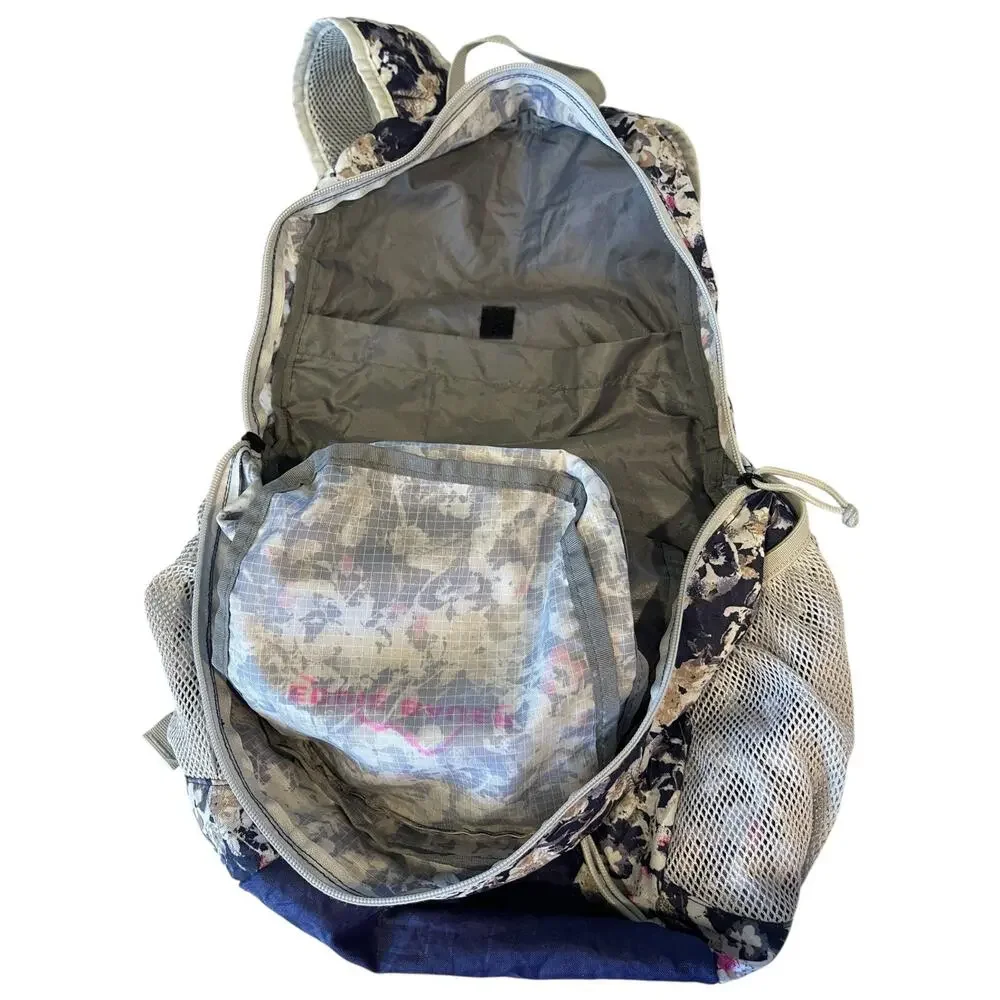Eddie Bauer Stowaway Convertible Light Backpack Daypack Floral Design